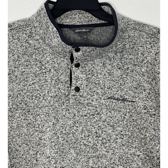 Eddie Bauer Radiator Fleece Snap Mock Neck Pullover Sweater Men's XXL Gray - Picture 2 of 12